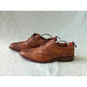Rag Bone Grenson Brogue Oxford Dress Shoes Leather England Sz 9 Brown Distressed